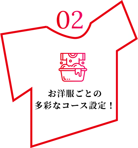 お洋服ごとの多彩なコース設定!